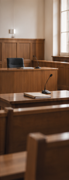Sala de vistas para la defensa judicial