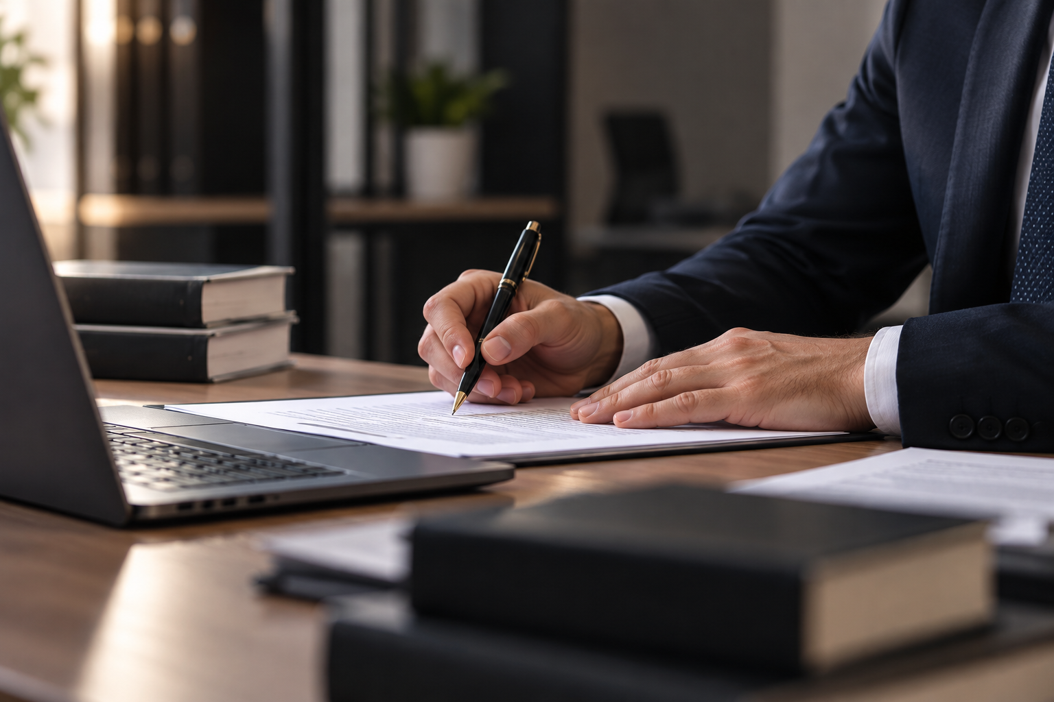 Profesional de TOGA Abogados trabajando en documentación jurídica